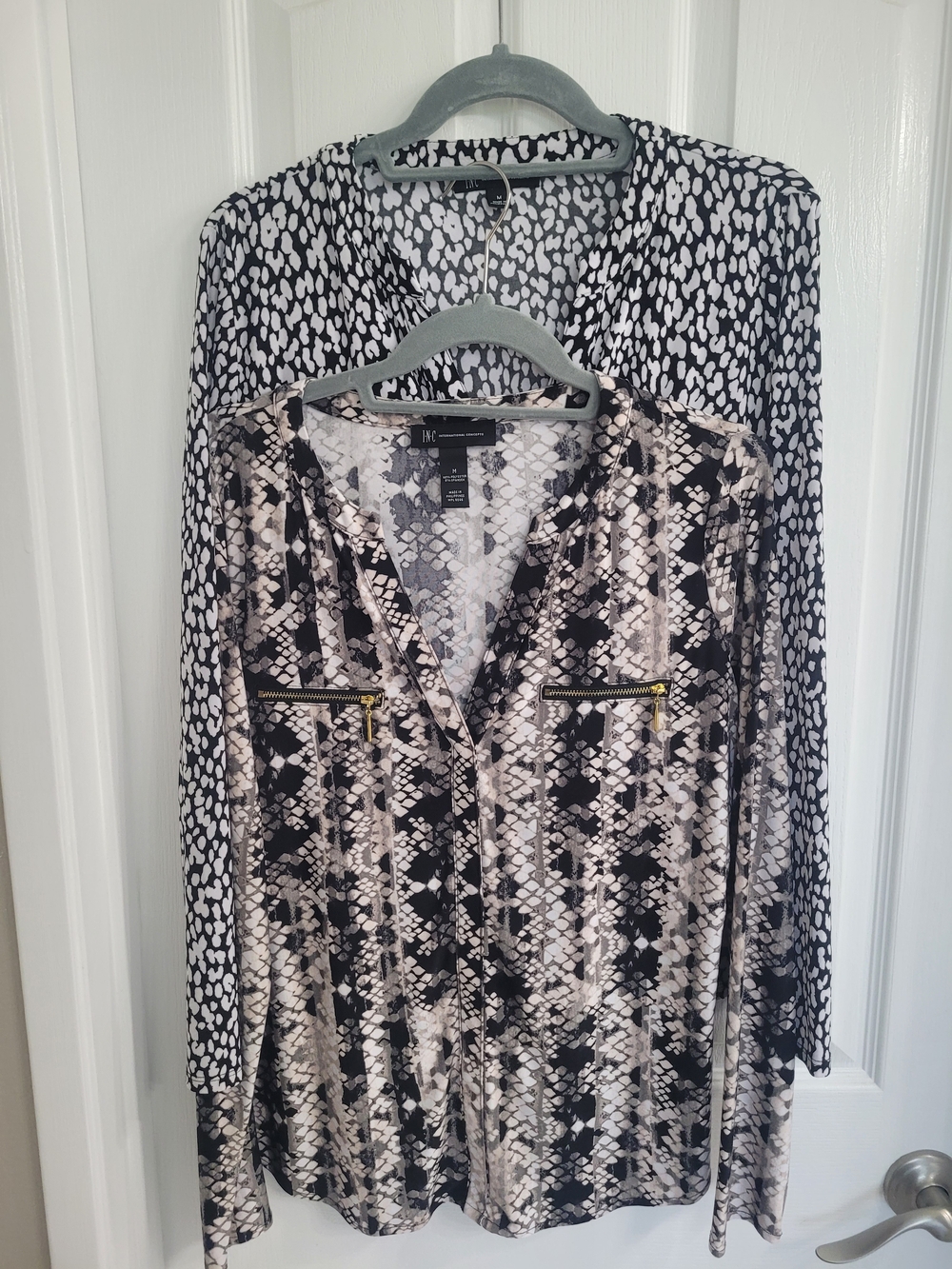 INC 2 Blouses International Concepts Women's Animal Print Zip-Pocket